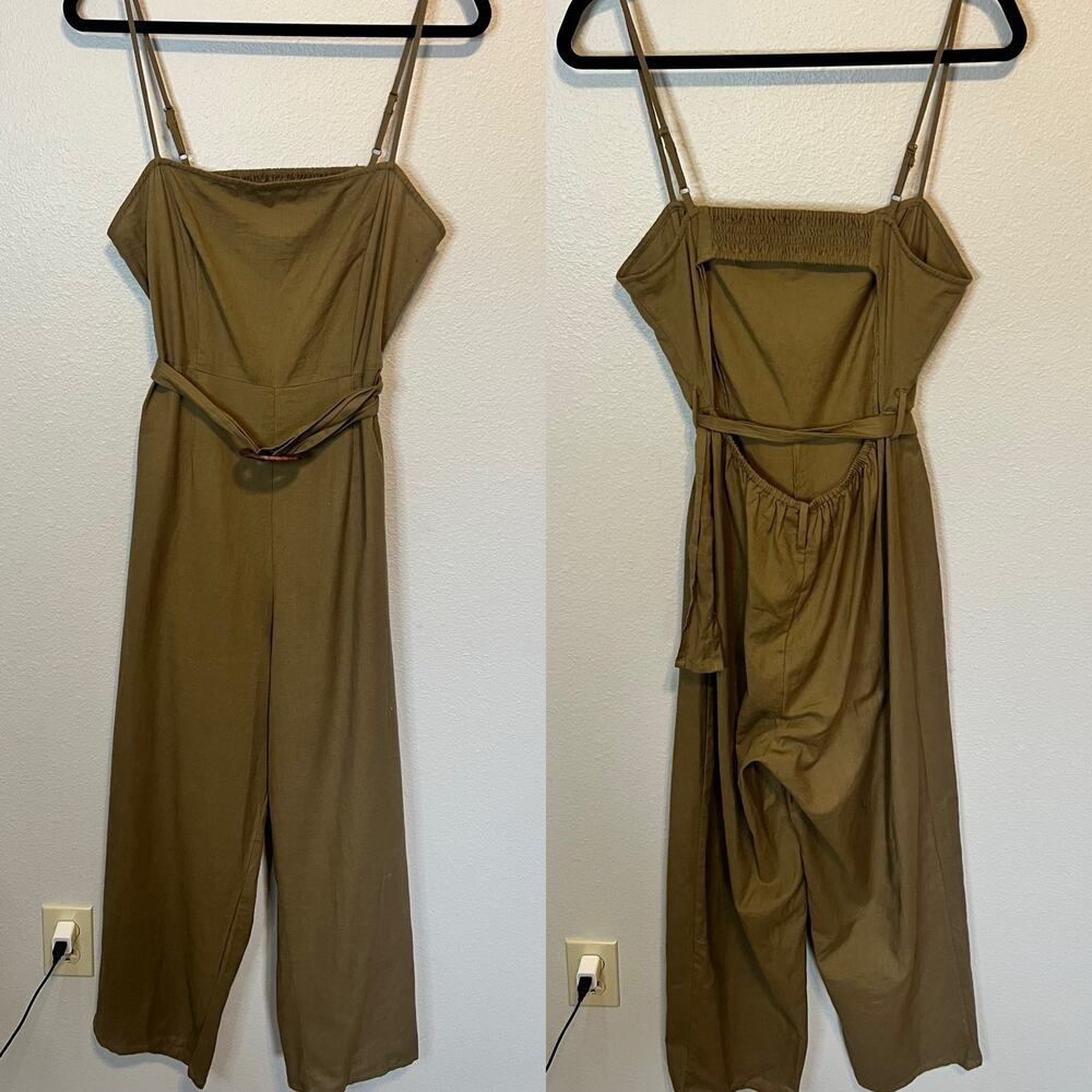 ASOS Olive Green Wide-Leg Jumpsuit with Belt